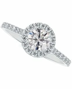 De Beers Forevermark Iamond Round Halo Pavé Engagement (1-1/3 Ct. T.w.) In 14k White Gold