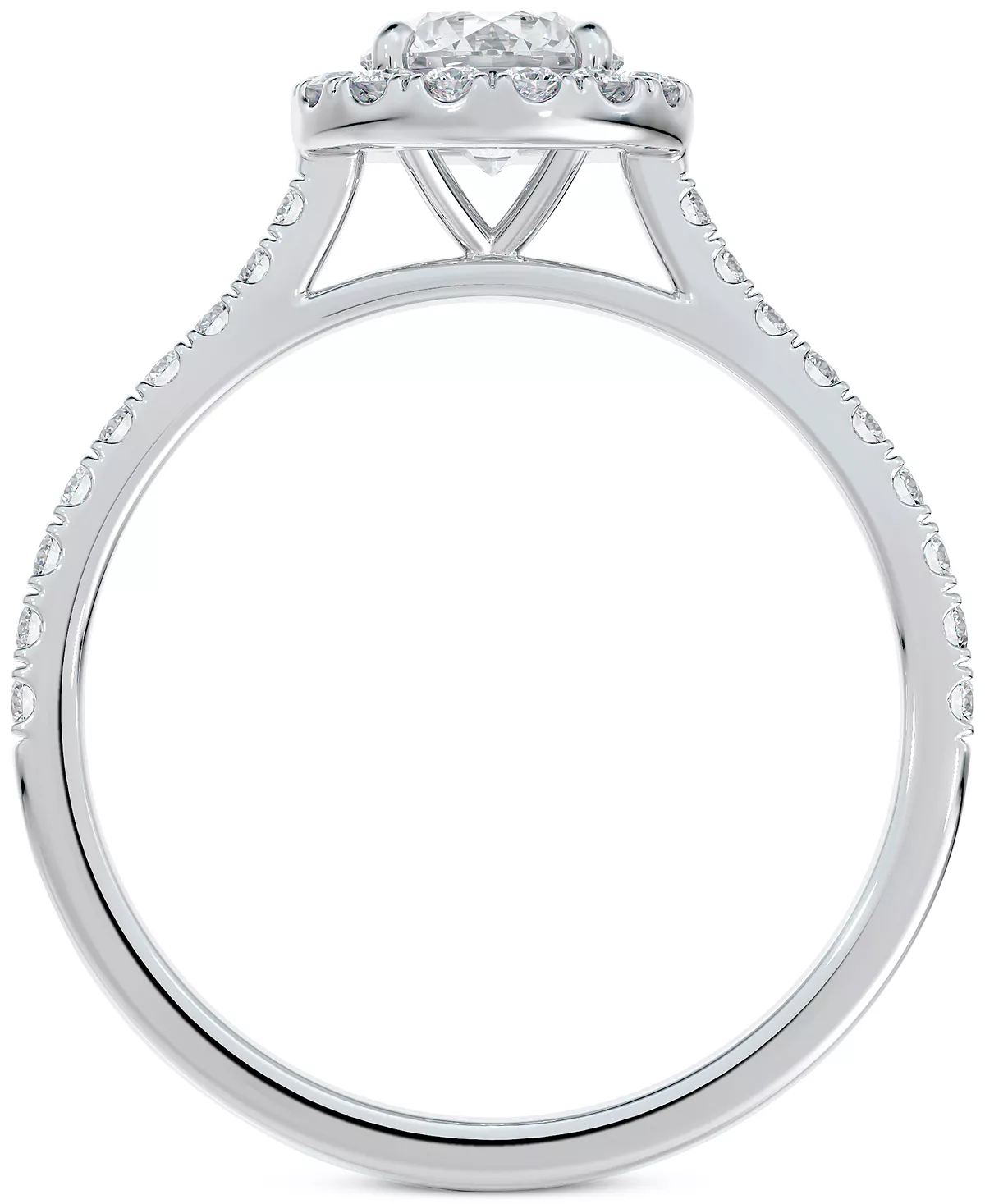 De Beers Forevermark Iamond Round Halo Pavé Engagement (1-1/3 Ct. T.w.) In 14k White Gold 4 De Beers Forevermark Iamond Round Halo Pavé Engagement (1-1/3 Ct. T.w.) In 14k White Gold - Image 4