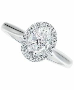 De Beers Forevermark Iamond Oval-Cut Halo Engagement Ring (7/8 Ct. T.w.) In 14k White Gold