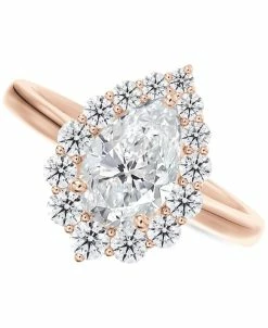 De Beers Forevermark Iamond Pear-Cut Halo Engagement Ring (7/8 Ct. T.w.) In 14k Rose Gold