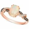 Le Vian Neopolitan Opal (1 Ct. T.w.) & Diamond (1/6 Ct. T.w.) Twist Ring In 14k Rose Gold