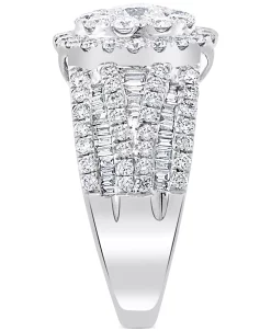 EFFY Collection ® Diamond Round & Baguette Halo Cluster Engagement Ring (2 Ct. T.w.) In 14k White Gold -rings shop 19592948 fpx