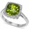 Macy's Peridot (3 Ct. T.w.) & Diamond (1/5 Ct. T.w.) Halo Ring In 14k Gold