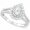 Macy's Diamond Pear Halo Ring (1 Ct. T.w.) In 14k White Gold