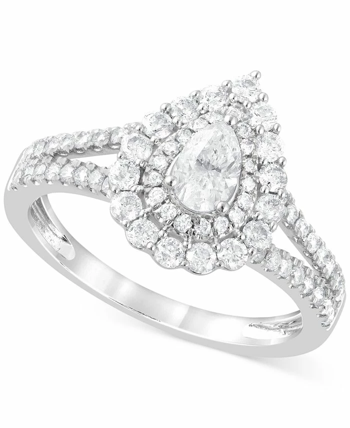 Macy's Diamond Pear Halo Ring (1 Ct. T.w.) In 14k White Gold 1 Macy's Diamond Pear Halo Ring (1 Ct. T.w.) In 14k White Gold