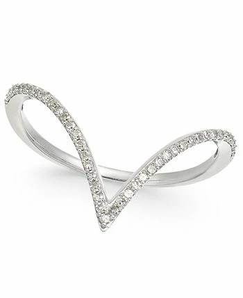 Wrapped Diamond V-Shaped Ring In 10k White Gold (1/6 Ct. T.w.), Created For Macy's 2 Wrapped Diamond V-Shaped Ring In 10k White Gold (1/6 Ct. T.w.), Created For Macy's - Image 2