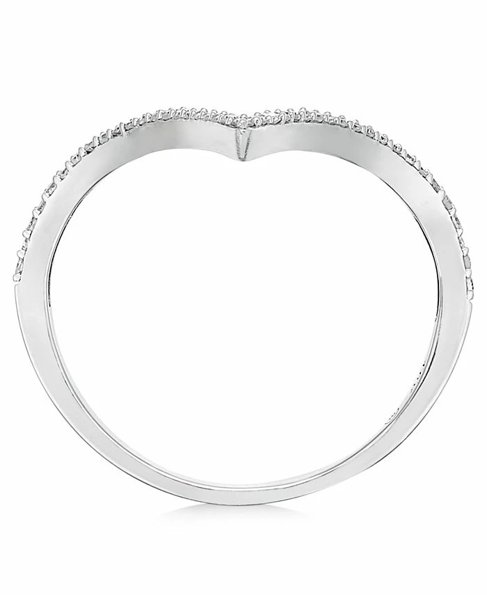Wrapped Diamond V-Shaped Ring In 10k White Gold (1/6 Ct. T.w.), Created For Macy's 4 Wrapped Diamond V-Shaped Ring In 10k White Gold (1/6 Ct. T.w.), Created For Macy's - Image 4