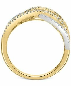 EFFY Collection ® Diamond Round & Baguette Crossover Statement Ring (1-1/3 Ct. T.w.) In 14k Gold & White Gold -rings shop 19900110 fpx