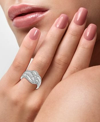 EFFY Collection ® Diamond Round & Baguette Crossover Statement Ring (1-1/6 Ct. T.w.) In 14k White Gold 2 EFFY Collection ® Diamond Round & Baguette Crossover Statement Ring (1-1/6 Ct. T.w.) In 14k White Gold - Image 2