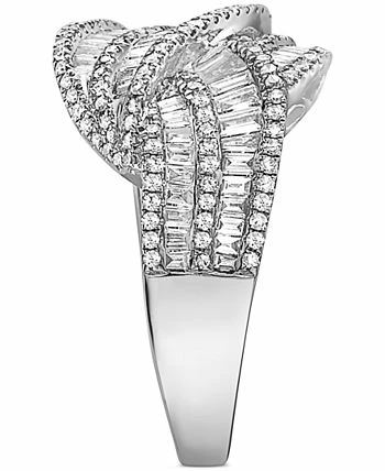 EFFY Collection ® Diamond Round & Baguette Crossover Statement Ring (1-1/6 Ct. T.w.) In 14k White Gold 3 EFFY Collection ® Diamond Round & Baguette Crossover Statement Ring (1-1/6 Ct. T.w.) In 14k White Gold - Image 3