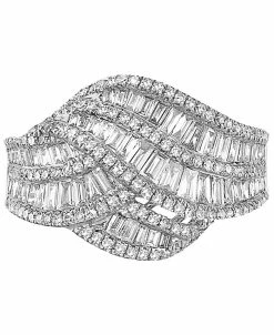 EFFY Collection ® Diamond Round & Baguette Crossover Statement Ring (1-1/6 Ct. T.w.) In 14k White Gold 9 EFFY Collection ® Diamond Round & Baguette Crossover Statement Ring (1-1/6 Ct. T.w.) In 14k White Gold -rings shop 19900425 fpx