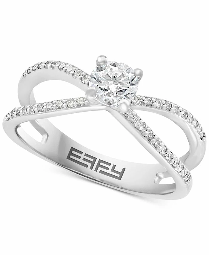 EFFY Collection ® Diamond Crisscross Solitaire Ring (5/8 Ct. T.w.) In 14k White Gold 1 EFFY Collection ® Diamond Crisscross Solitaire Ring (5/8 Ct. T.w.) In 14k White Gold
