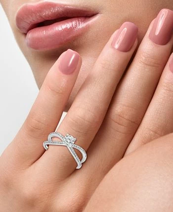 EFFY Collection ® Diamond Crisscross Solitaire Ring (5/8 Ct. T.w.) In 14k White Gold 2 EFFY Collection ® Diamond Crisscross Solitaire Ring (5/8 Ct. T.w.) In 14k White Gold - Image 2