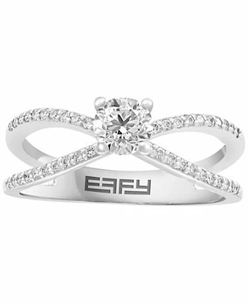 EFFY Collection ® Diamond Crisscross Solitaire Ring (5/8 Ct. T.w.) In 14k White Gold 3 EFFY Collection ® Diamond Crisscross Solitaire Ring (5/8 Ct. T.w.) In 14k White Gold - Image 3
