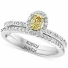 EFFY Collection ® Yellow & White Oval Halo Diamond Bridal Set (5/8 Ct. T.w.) In 14k Gold & White Gold
