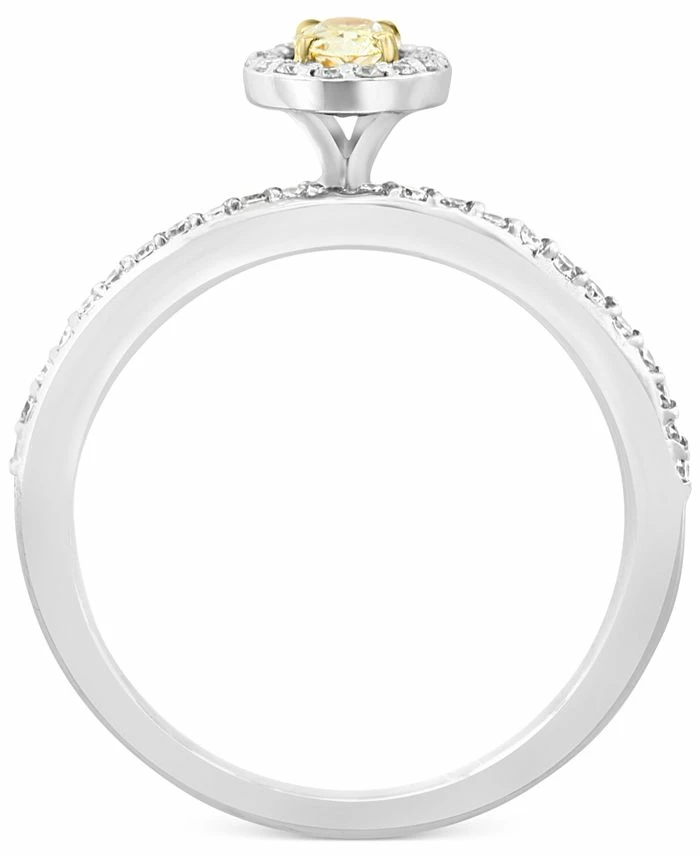 EFFY Collection ® Yellow & White Oval Halo Diamond Bridal Set (5/8 Ct. T.w.) In 14k Gold & White Gold 4 EFFY Collection ® Yellow & White Oval Halo Diamond Bridal Set (5/8 Ct. T.w.) In 14k Gold & White Gold - Image 4