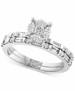 EFFY Collection ® Diamond Round Cluster Bridal Set (1-1/20 Ct. T.w.) In 14k White Gold