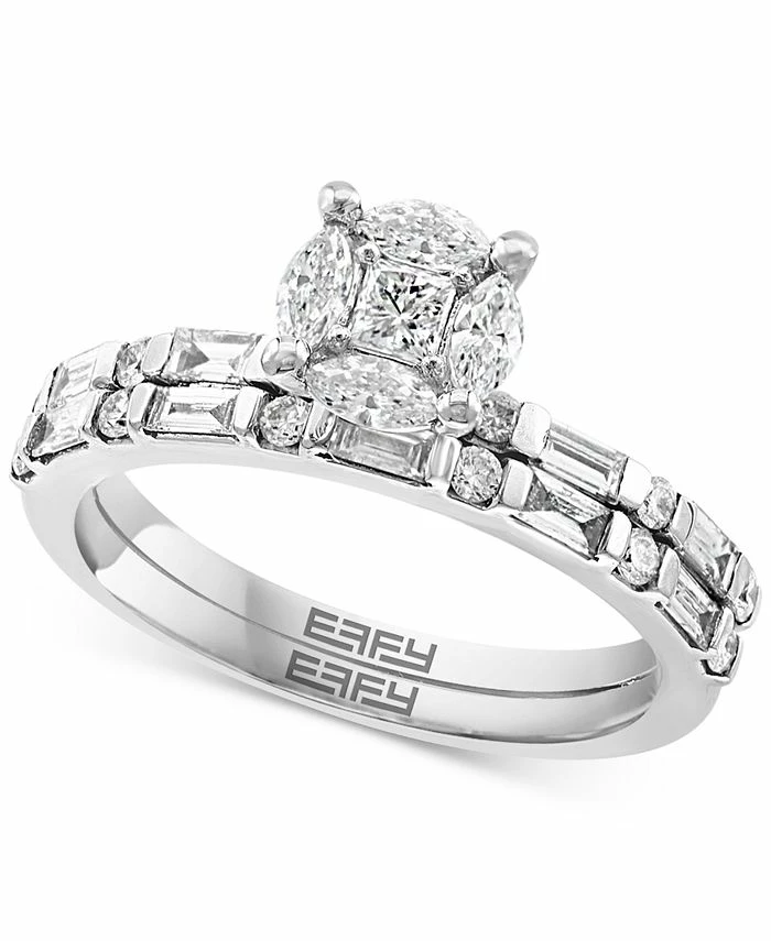 EFFY Collection ® Diamond Round Cluster Bridal Set (1-1/20 Ct. T.w.) In 14k White Gold 1 EFFY Collection ® Diamond Round Cluster Bridal Set (1-1/20 Ct. T.w.) In 14k White Gold