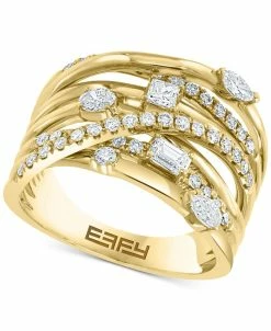 EFFY Collection ® Diamond Multi-Shape Multirow Crossover Ring (1 Ct. T.w.) In 14k Gold