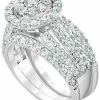 Macy's Diamond Halo Cluster Bridal Set (3 Ct. T.w.) In 14k White Gold