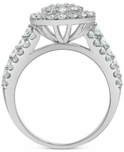 Macy's Diamond Halo Cluster Bridal Set (3 Ct. T.w.) In 14k White Gold -rings shop 20034559 fpx
