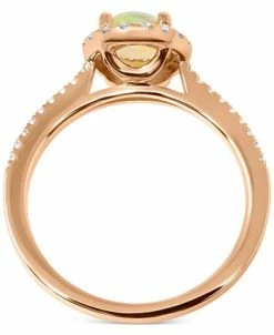 Macy's Opal (3/4 Ct. T.w.) & Diamond (1/4 Ct. T.w.) Halo Ring In 14k Rose Gold -rings shop 20035463 fpx