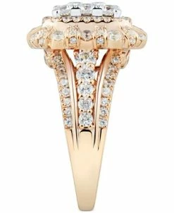 Macy's Diamond Halo Cluster Ring (2 Ct. T.w.) In 14k Rose Gold -rings shop 20060459 fpx
