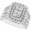 Macy's Diamond Princess Halo Cluster Ring (2 Ct. T.w.) In 14k White Gold