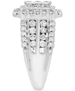 Macy's Diamond Princess Halo Cluster Ring (2 Ct. T.w.) In 14k White Gold -rings shop 20072617 fpx