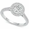 Macy's Diamond Halo Engagement Ring (1 Ct. T.w.) In 14k White, Yellow Or Rose Gold