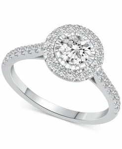 Macy's Diamond Halo Engagement Ring (1 Ct. T.w.) In 14k White, Yellow Or Rose Gold