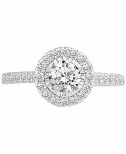 Macy's Diamond Halo Engagement Ring (1 Ct. T.w.) In 14k White, Yellow Or Rose Gold -rings shop 20075089 fpx