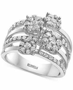 EFFY Collection ® Diamond Multirow Cluster Ring (1-1/5 Ct. T.w.) In 14k White Gold