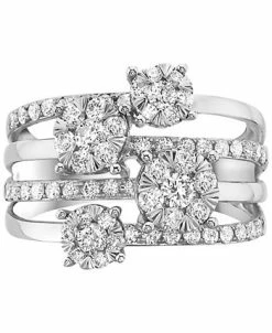 EFFY Collection ® Diamond Multirow Cluster Ring (1-1/5 Ct. T.w.) In 14k White Gold -rings shop 20117942 fpx