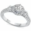 Macy's Diamond Halo Engagement Ring (7/8 Ct. T.w.) In 14k White Gold