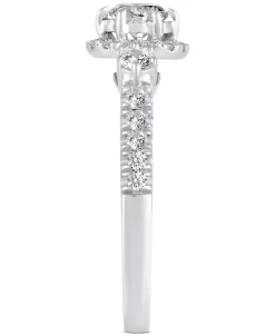 Macy's Diamond Halo Engagement Ring (7/8 Ct. T.w.) In 14k White Gold -rings shop 20120677 fpx