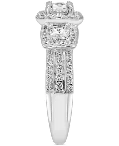 Macy's Diamond 3-Stone Princess-Cut Halo Ring (1 Ct. T.w.) In 14k White Gold 8 Macy's Diamond 3-Stone Princess-Cut Halo Ring (1 Ct. T.w.) In 14k White Gold -rings shop 20128105 fpx
