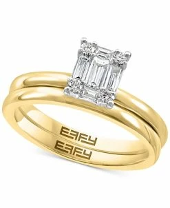 EFFY Collection ® Diamond Baguette Cluster Bridal Set (3/8 Ct. T.w.) In 14k White Gold And 14k Gold & White Gold