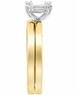 EFFY Collection ® Diamond Baguette Cluster Bridal Set (3/8 Ct. T.w.) In 14k White Gold And 14k Gold & White Gold -rings shop 20128462 fpx