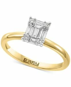 EFFY Collection ® Diamond Baguette Cluster Bridal Set (3/8 Ct. T.w.) In 14k White Gold And 14k Gold & White Gold -rings shop 20128463 fpx