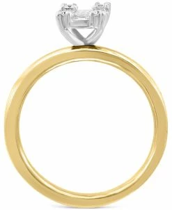 EFFY Collection ® Diamond Baguette Cluster Bridal Set (3/8 Ct. T.w.) In 14k White Gold And 14k Gold & White Gold -rings shop 20128464 fpx