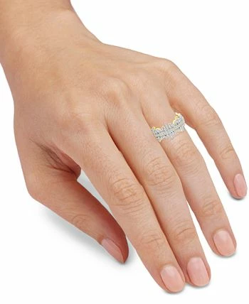 Macy's Diamond Horizontal Cluster Statement Ring (1/2 Ct. T.w.) In 14k Gold-Plated Sterling Silver 2 Macy's Diamond Horizontal Cluster Statement Ring (1/2 Ct. T.w.) In 14k Gold-Plated Sterling Silver - Image 2