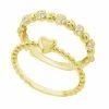 And Now This Cubic Zirconia Duo Stacking Ring Set, Gold Plate
