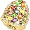 EFFY Collection ® Multi-Sapphire (2-7/8 Ct. T.w.) & Diamond (5/8 Ct. T.w.) Openwork Statement Ring In 14k Gold