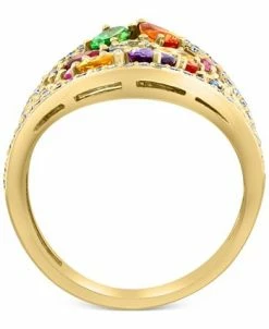 EFFY Collection ® Multi-Sapphire (2-7/8 Ct. T.w.) & Diamond (5/8 Ct. T.w.) Openwork Statement Ring In 14k Gold -rings shop 20220343 fpx