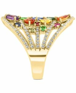 EFFY Collection ® Multi-Sapphire (2-7/8 Ct. T.w.) & Diamond (5/8 Ct. T.w.) Openwork Statement Ring In 14k Gold -rings shop 20220344 fpx