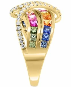 EFFY Collection ® Multi-Sapphire (2-1/8 Ct. T.w.) & Diamond (3/8 Ct T.w.) Statement Ring In 14k Gold 9 EFFY Collection ® Multi-Sapphire (2-1/8 Ct. T.w.) & Diamond (3/8 Ct T.w.) Statement Ring In 14k Gold -rings shop 20220421 fpx