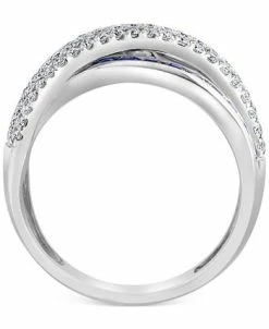 EFFY Collection ® Sapphire (1-5/8 Ct. T.w.) & Diamond (1/2 Ct. T.w.) Crossover Statement Ring In 14k White Gold -rings shop 20220451 fpx