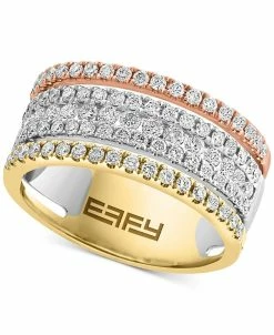EFFY Collection ® Multirow Diamond Statement Ring (7/8 Ct. T.w.) In 14k Tricolor Gold