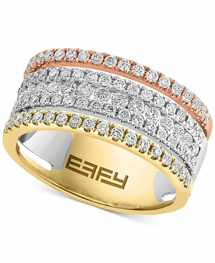 EFFY Collection ® Multirow Diamond Statement Ring (7/8 Ct. T.w.) In 14k Tricolor Gold 1 EFFY Collection ® Multirow Diamond Statement Ring (7/8 Ct. T.w.) In 14k Tricolor Gold